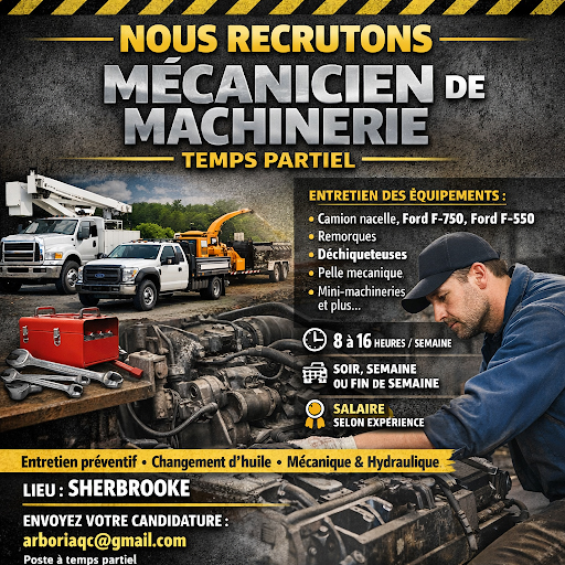 Recrutement Mécanicien Arboria